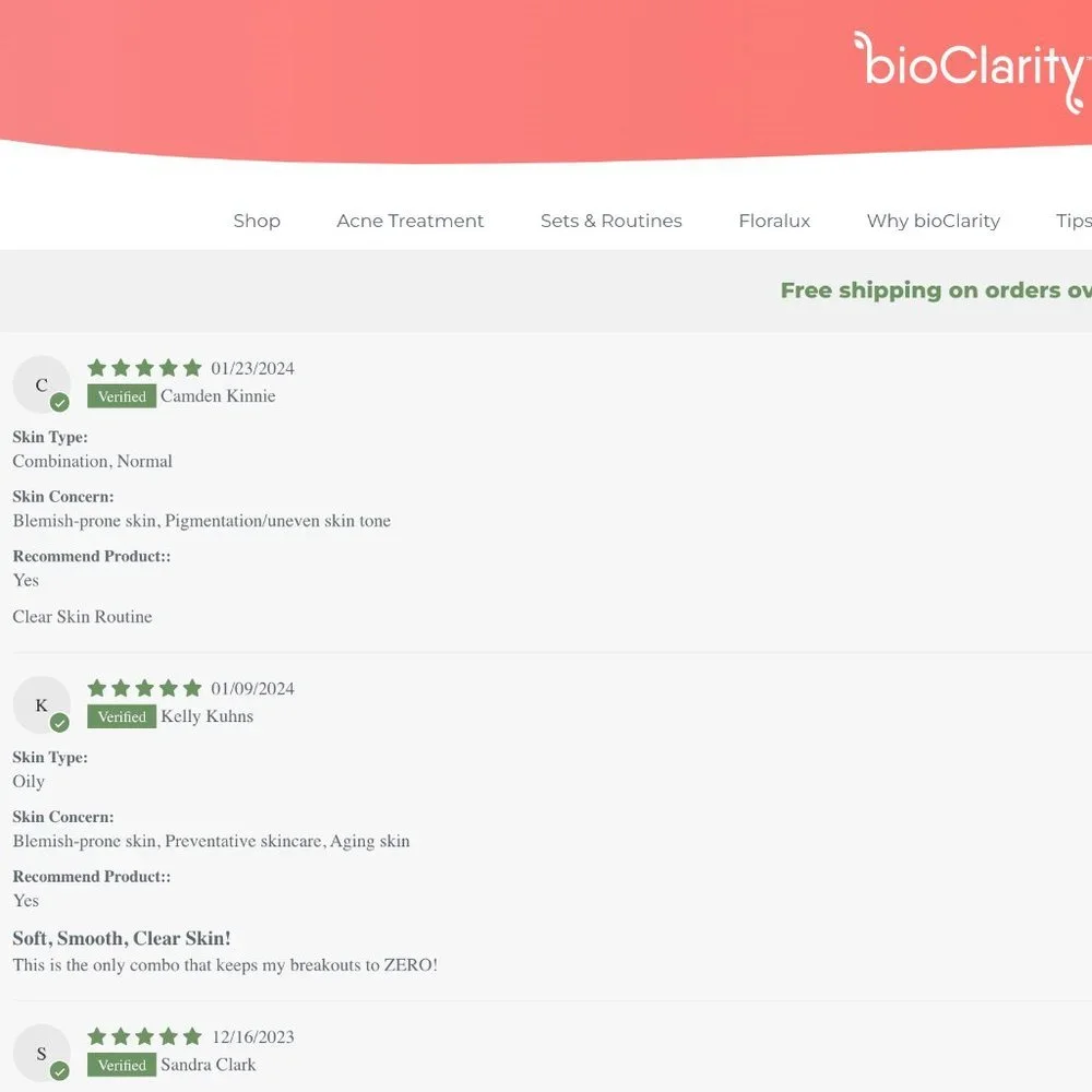 🌸 NWT bioClarity Clear Skin Routine for Acne Prone Skin (4 piece kit) NIB